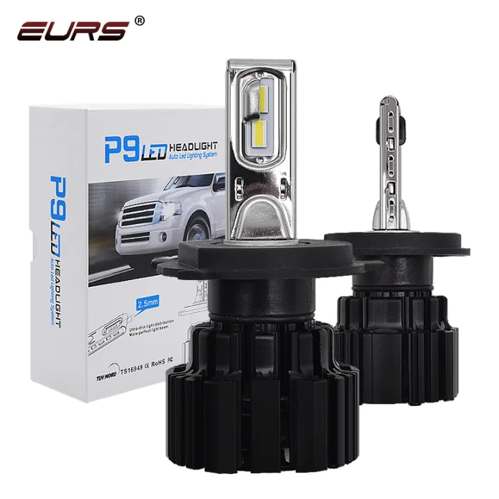 EURS P9 LED H4 H7 LED Car Headlight Bulb 100W HiLo Beam H11 H8 H9 HB4