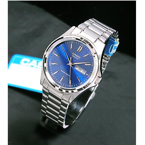 (ขายดี) CASIO standard นาฬิกาผู้ชาย รุ่น MTP-1239D-2A สายแสตนเลส หน้าปัดสีน้ำเงิน - มั่นใจ ของแท้ 100% ประกันศูนย์ 1 ปีเต็ม