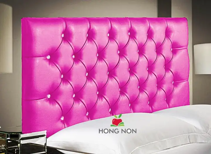 Headboard ขนาด 200x60cm, Pink Leather Bed