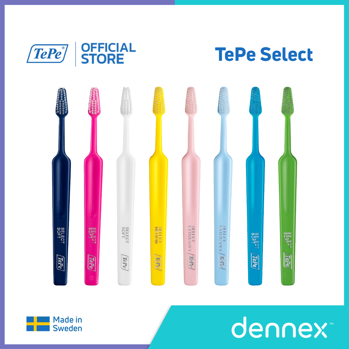 แนะนำ TePe Select แปรงสีฟัน ขนนุ่ม แปรงสีฟันเทเป้ ซีเลค 1 ชิ้น คละสี by Dennex