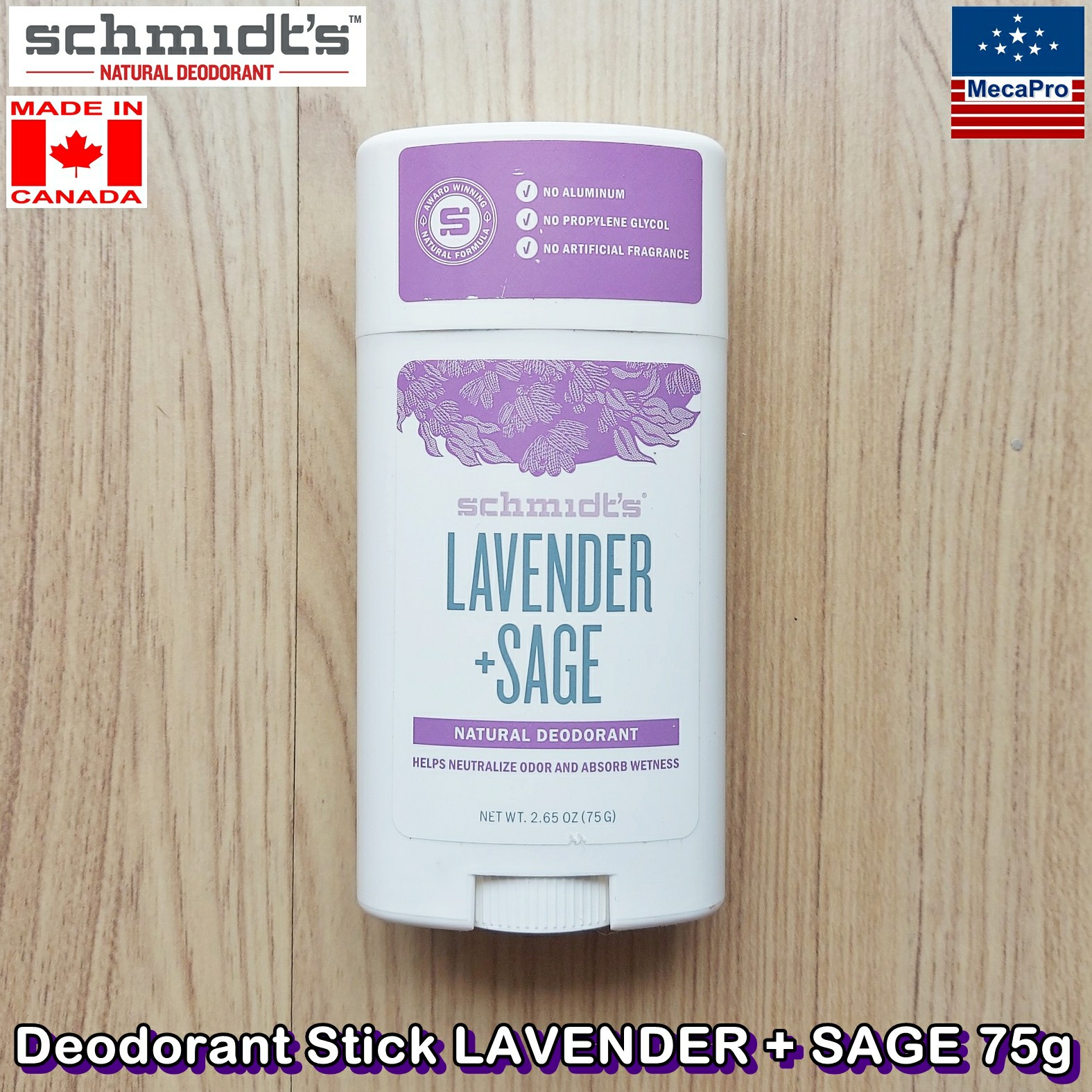 ซื้อที่ไหน Schmidt's® Natural Deodorant Stick LAVENDER + SAGE 48g, 75g or 92g โรลออนสติ๊ก ผลิตภัณฑ์ระงับกลิ่นกายจากธรรมชาติ