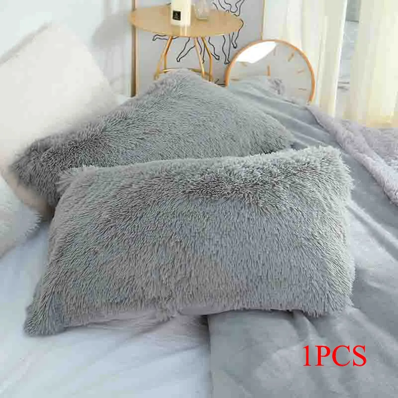 Fluffy Plush Pillow Case 50x70cm Luxury Long Hair Home Bed Sleeping