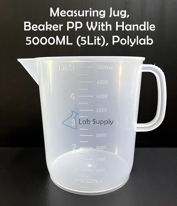 Polylab_Measuring Jug (PP) (Plastic), บีกเกอร์พลาสติก แบบมีหูจับ ขนาด ...
