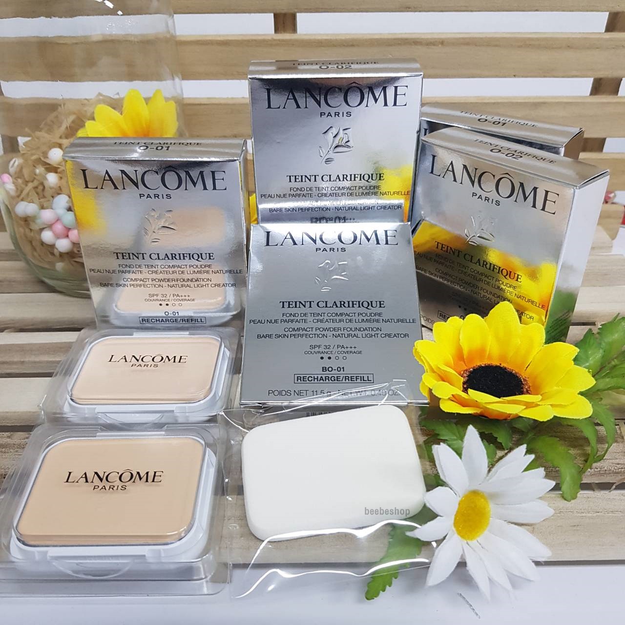 แนะนำ ใหม่ล่าสุด!! Lancome Teint Clarifique Compact Powder Foundation 11.5g Refill และตลับแป้ง Blanc Expert , Teint Miracle
