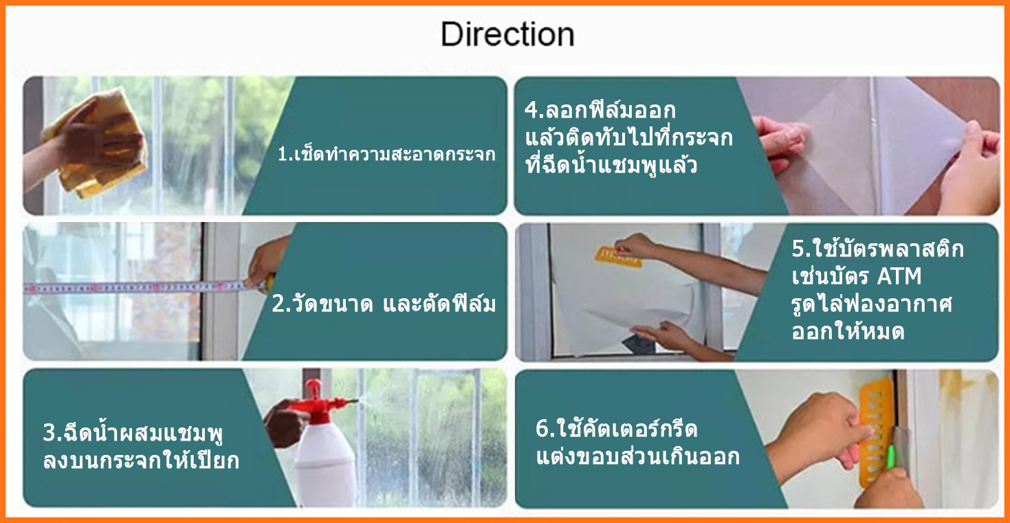 วอลเปเปอร์ติดกระจกแบบมีกาวในตัว