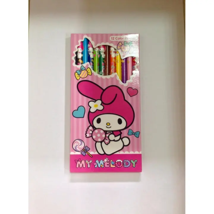 NT. ดินสอสีไม้ ลายการ์ตูน My Melody (มายเมโลดี้) สีไม้ 12 สี