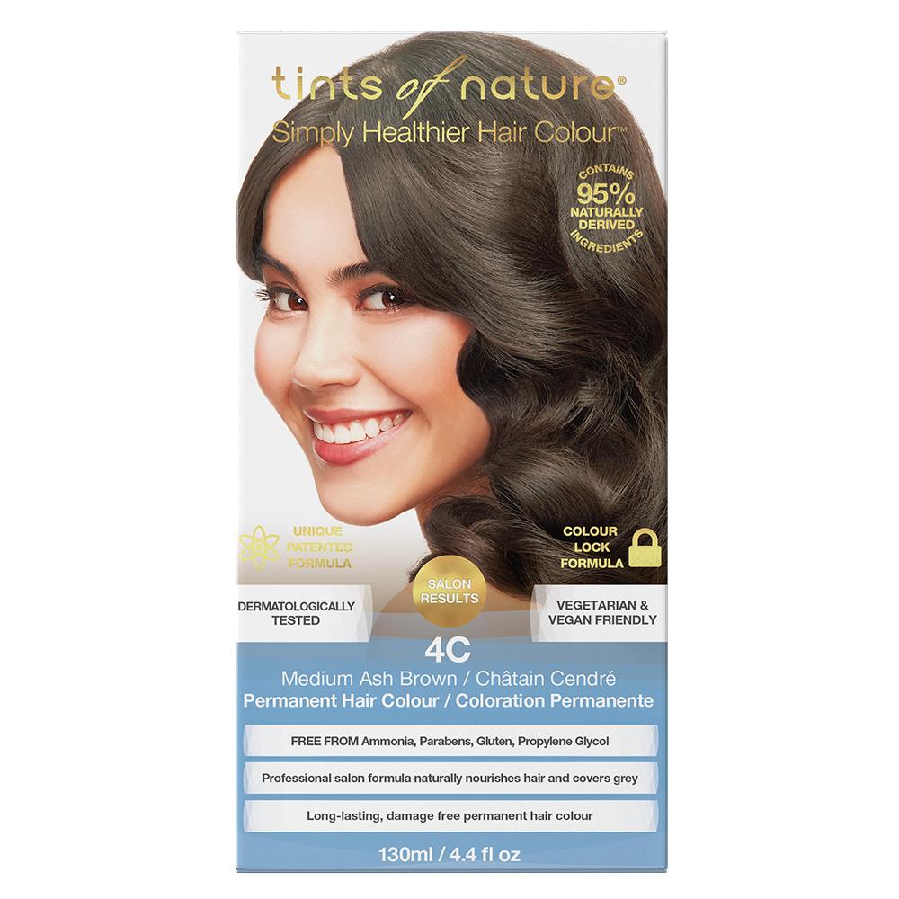 แนะนำ Organic Pavilion Tints of Nature 4C Medium Ash Brown - Permanent Hair Colour น้ำยาย้อมผมออร์แกนิค (130ml)