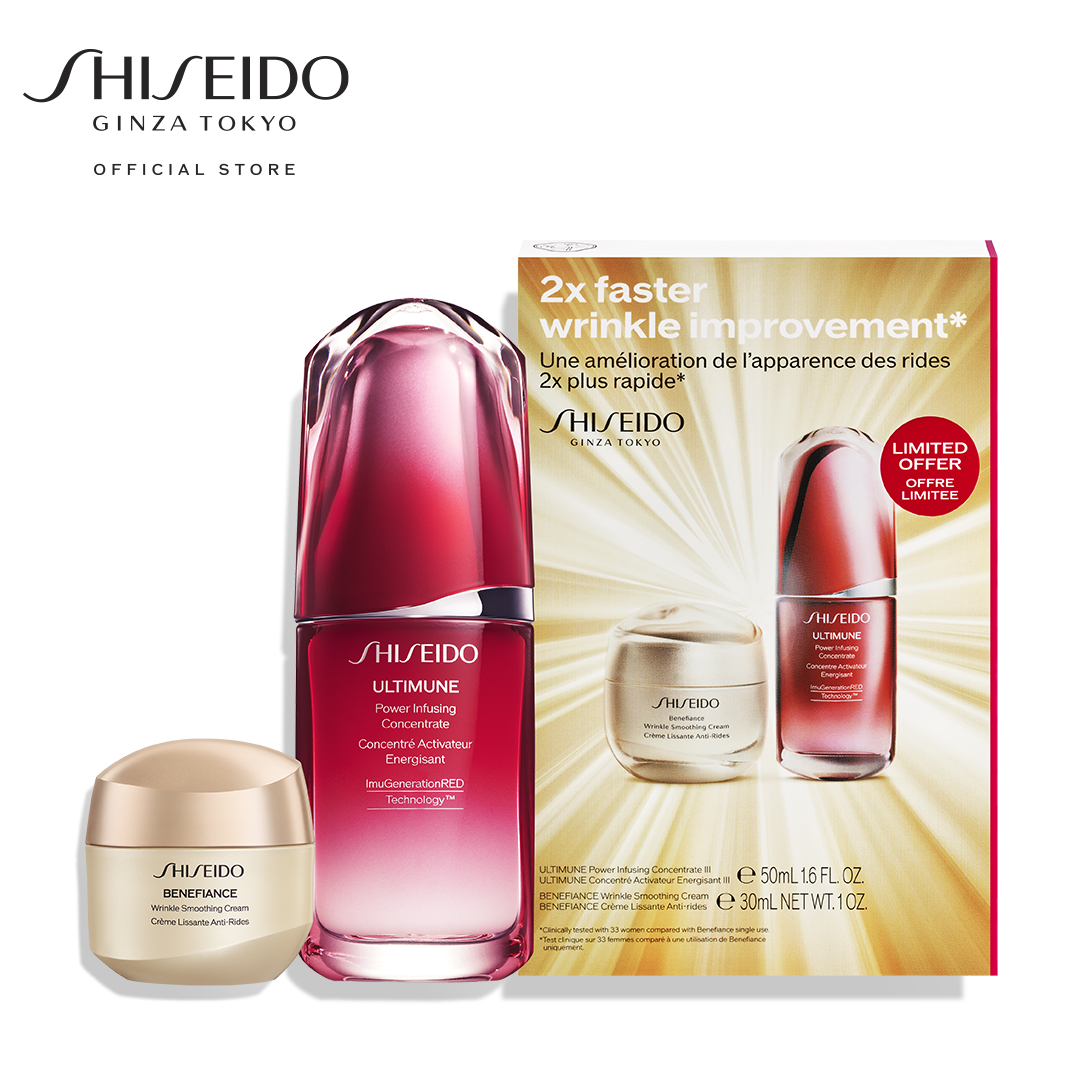 แนะนำ Shiseido Power Wrinkle Smoothing Set (Ultimune 50ml และ Benefiance Cream 30ml)