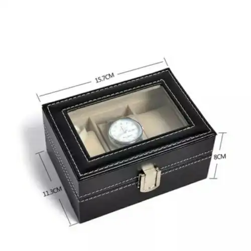กล่องใส่นาฬิกาข้อมือ 3 เรือน และ 12 เรือน ฝากระจก กล่องเก็บนาฬิกา หมอนรองกำมะหยี่อย่างดี แข็งแรงทนทาน กล่องใส่เครื่องประดับ Leather Watch Box