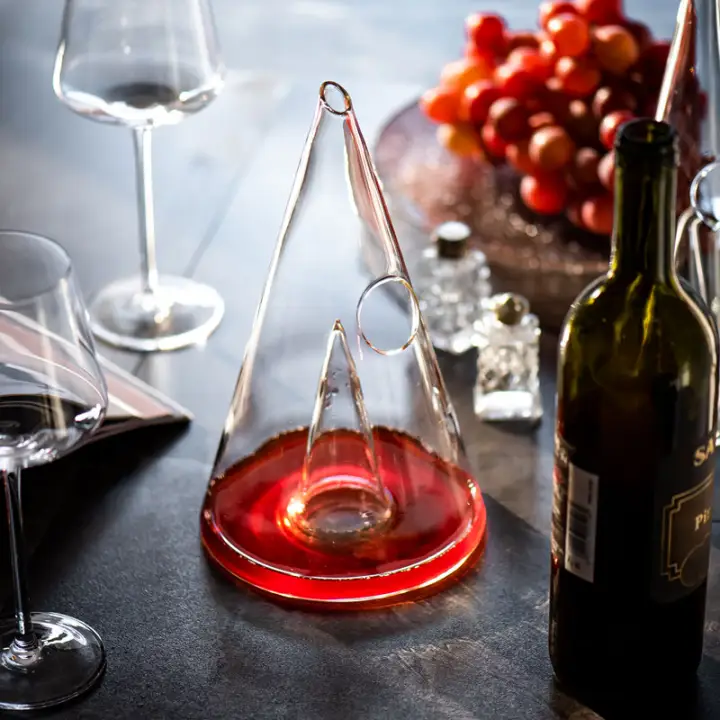 JINYOUJIA Pyramid Red Wine Decanter Waterfall Pourer Fast Wine Breathe