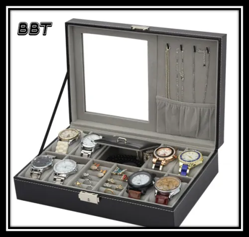 BBT อุปกรณ์สำหรับนาฬิกา กล่องนาฬิกา 8 เรือน กล่องใส่นาฬิกา Watch Box บุกำมะหยี่ กล่องนาฬิกา กล่องเครื่องประดับ สวยหรูหรา แข็งแรง ทนทาน (BOX8)