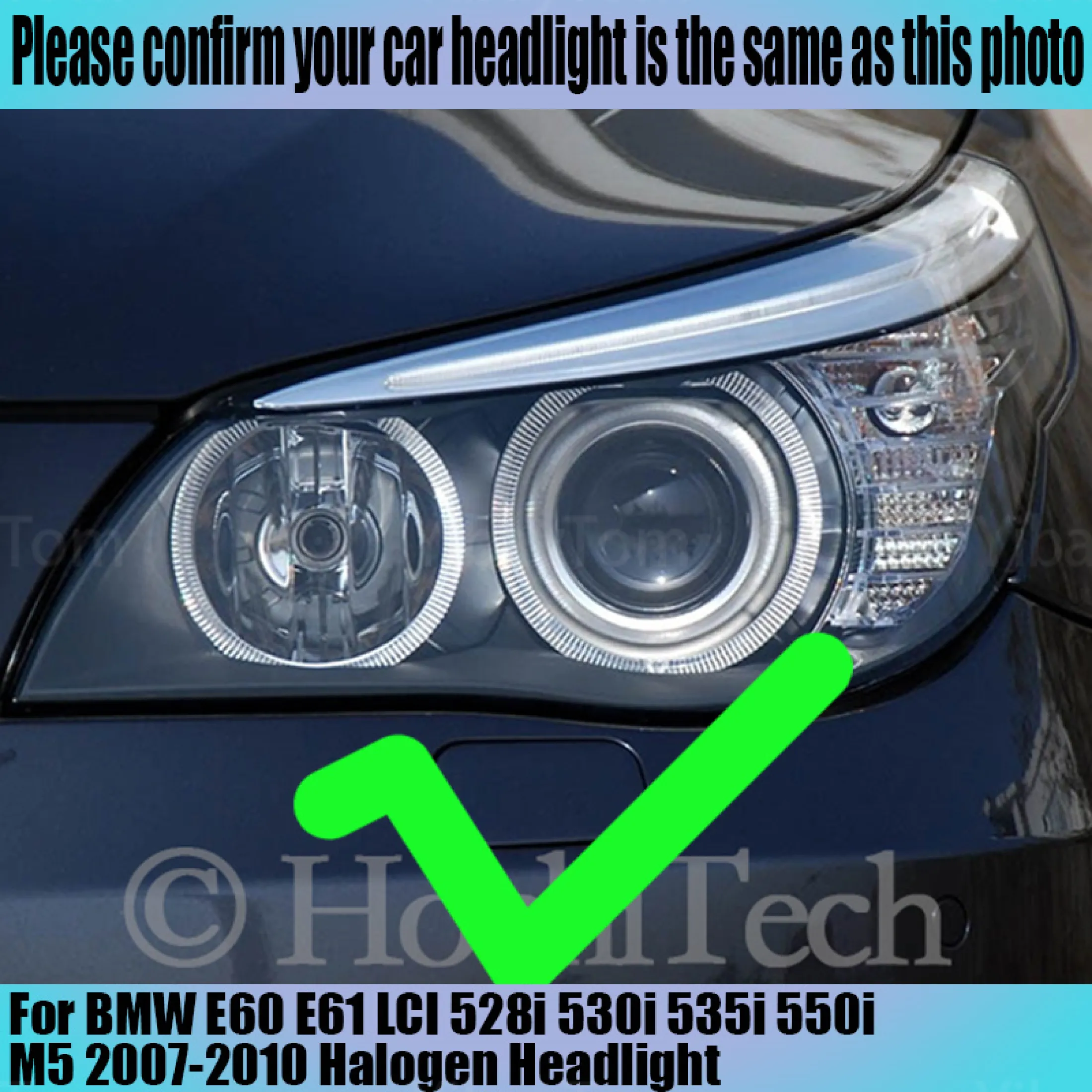 LED angel eye halo ring for BMW E60 E61 550i M5 03-07 Halogen headlight lamp DRL