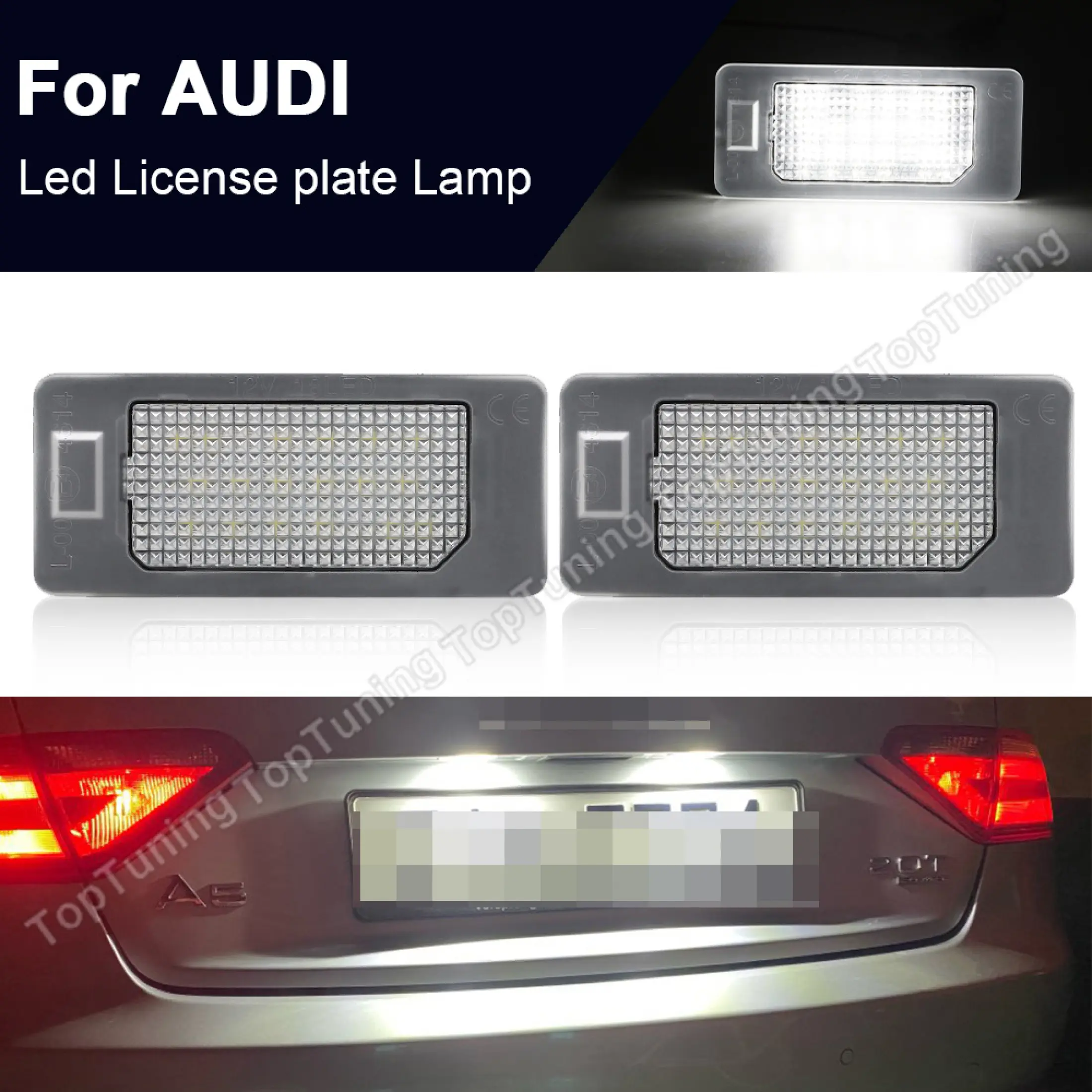 New 2Pcs 24-SMD LED License Plate Light For Audi S5 2008 2009 2010 2011 2012 US