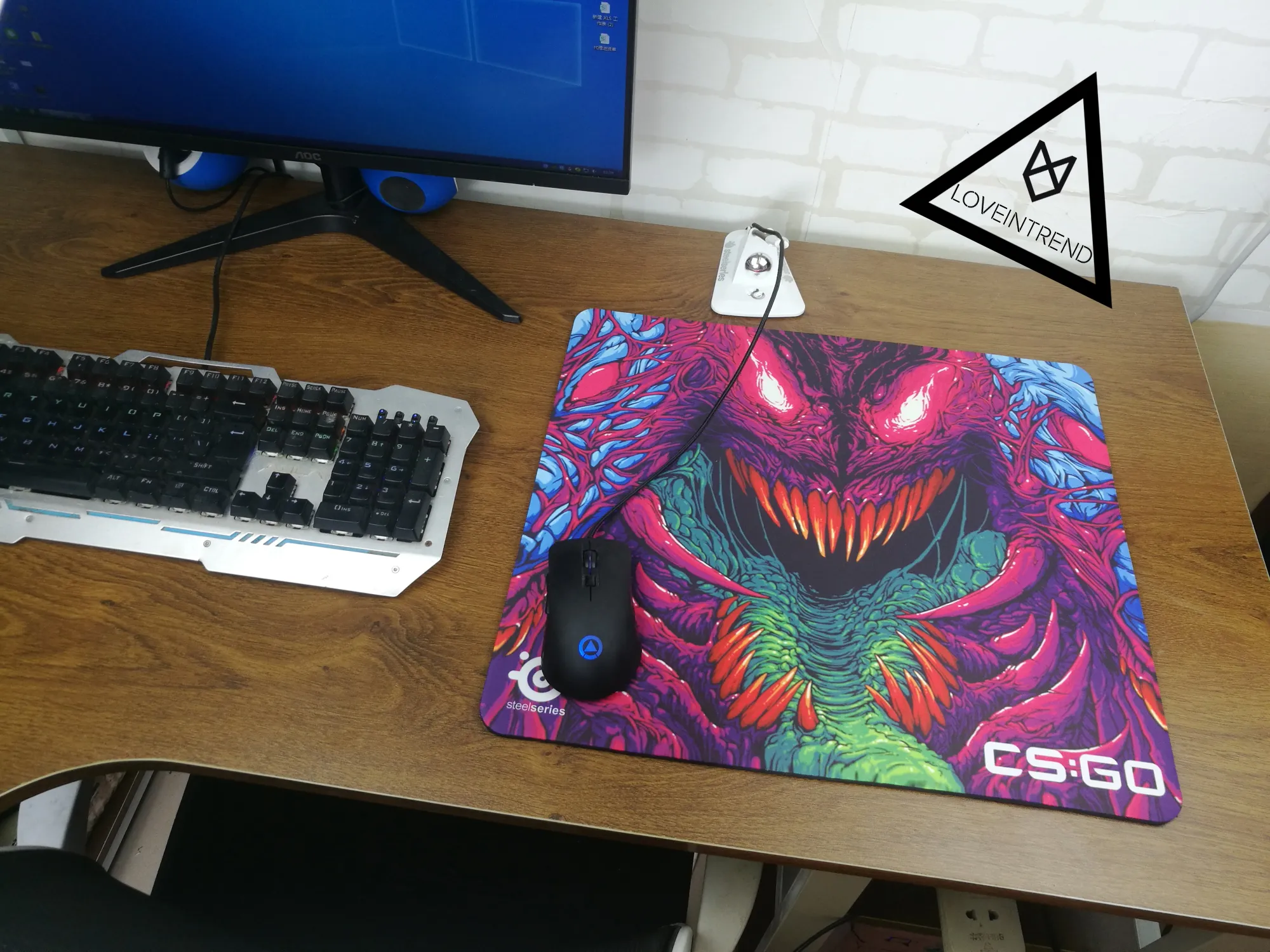 แผ่นรองเมาส์+คีย์บอร์ด ลาย Steelseries QCK XXL SteelSeries QCK XXL