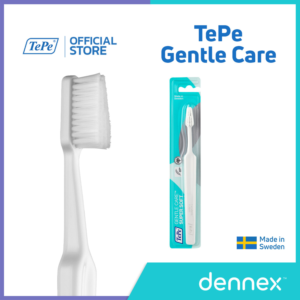 รีวิว TePe Gentle Care แปรงสีฟัน ขนนุ่มพิเศษ สำหรับผู้ที่มีอาการ เจ็บเหงือก แปรงสีฟันเทเป้ เจนเทิล แคร์ 1ชิ้น สีขาว By Dennex