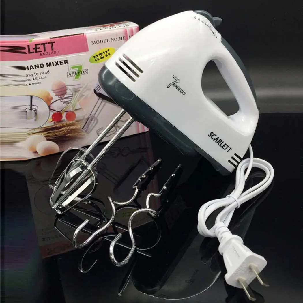 White Food Mixer 7 Speeds 180W เครื่องตีไข่ไฟฟ้า เครื่องปั่นผสมแป้ง