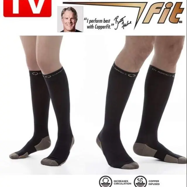 Copper fit Sock ถุงเท้าเพื่อสุขภาพ ถุงเท้ารัดน่อง บำบัดเท้าเมื่อยล้า