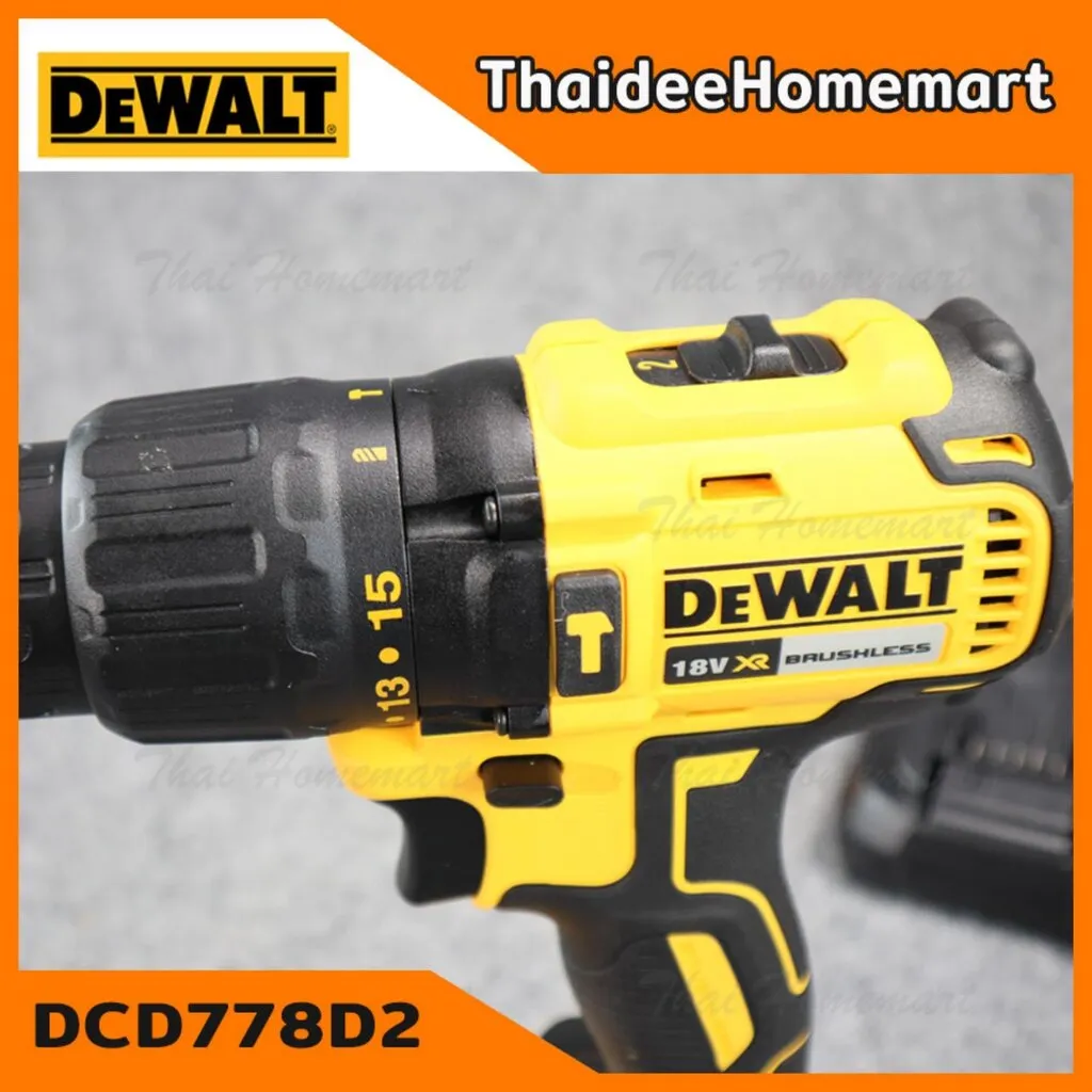 DEWALT สว่านกระแทกไร้สาย 18V รุ่น DCD778D2 มอเตอร์Brushless รับประกัน 3 ...