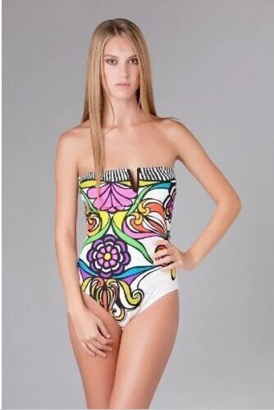 New one-piece printed swimsuit digital printing one-piece triangle swimsuit backless swimsuitTCM5