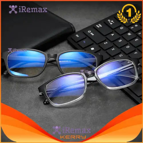 iRemax Computer Glasses แว่นกรองแสง แว่นคอมพิวเตอร์ กรองแสงสีฟ้า Blue Light Block กันรังสี UV, UVA, UVB กรอบแว่นตา Rectangle Style รุ่น Blue-3028