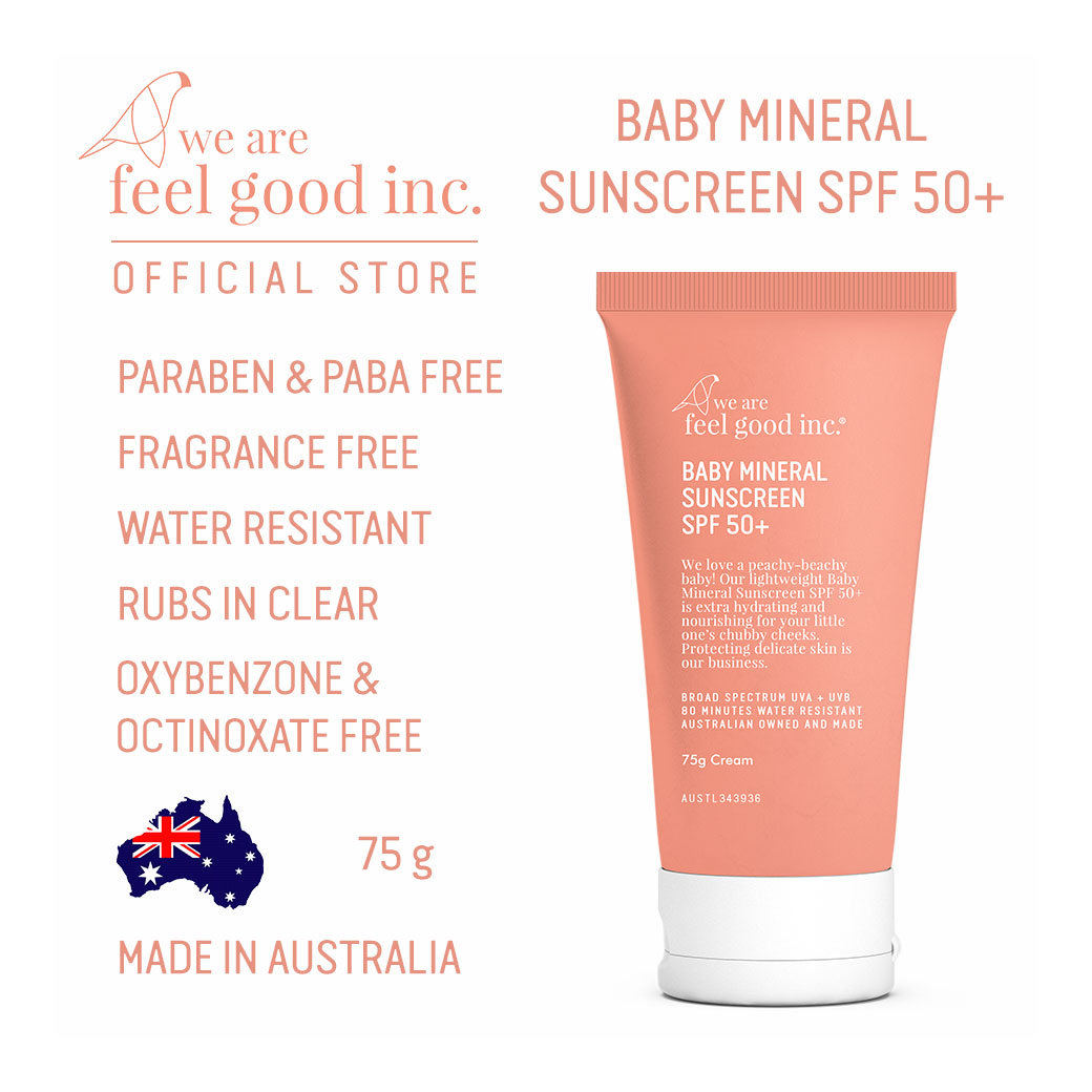 แนะนำ We Are Feel Good Inc. : Baby Mineral Sunscreen SPF50+ เบบี้มิเนอรัล ครีมกันแดด SPF50+