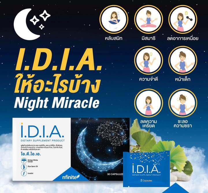 I.D.I.A ไอเดีย กระตุ้นการทำงานของ Growth Hormone - 30 capsule พร้อมส่ง |  Lazada.co.th