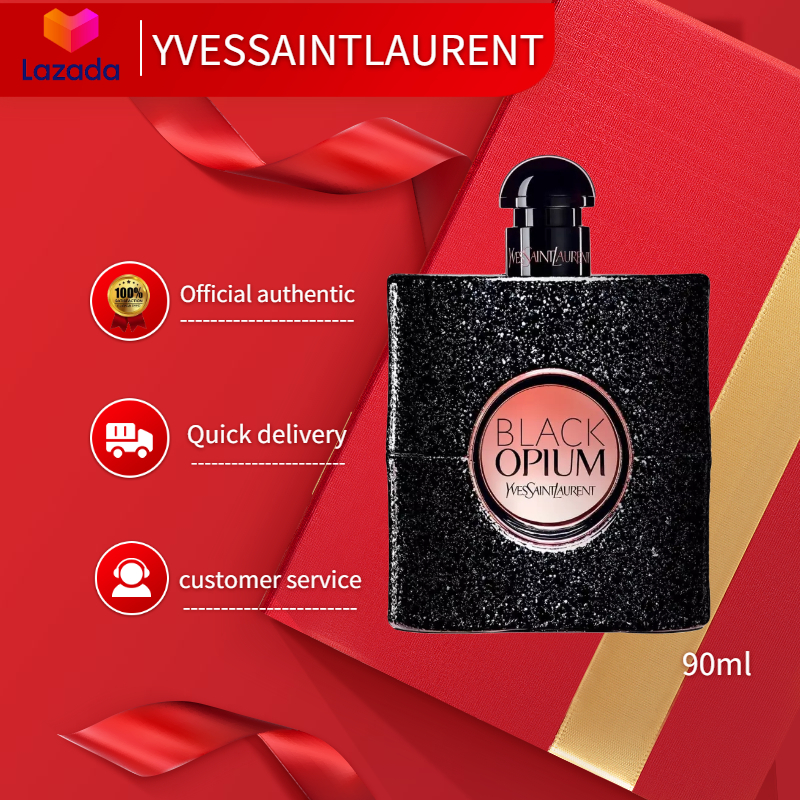 ราคา 【stock in Thailand】แท้100% น้ำหอม ของแท้ กลิ่นหอมฉุน น้ำหอมผู้หญิง YSL Yves Saint Laurent Eau De Parfum (EDP) 90ML Black O-pium Women's perfum