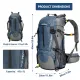 Lixada 50L กันน้ำกีฬาเดินป่ากลางแจ้งปีนเขา Camping กระเป๋าสะพายเดินทางแพ็คปีนป่ายปีนเขา Backpacking กระเป๋าเดินป่ากระเป๋าเป้สะพายหลังพร้อมที่กันฝน - INTL. 