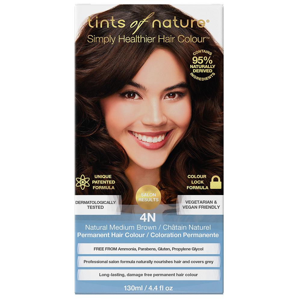 ซื้อที่ไหน Organic Pavilion Tints of Nature 4N Natural Medium Brown - Permanent Hair Colour น้ำยาย้อมผมออร์แกนิค สีน้ำตาล (130ml)