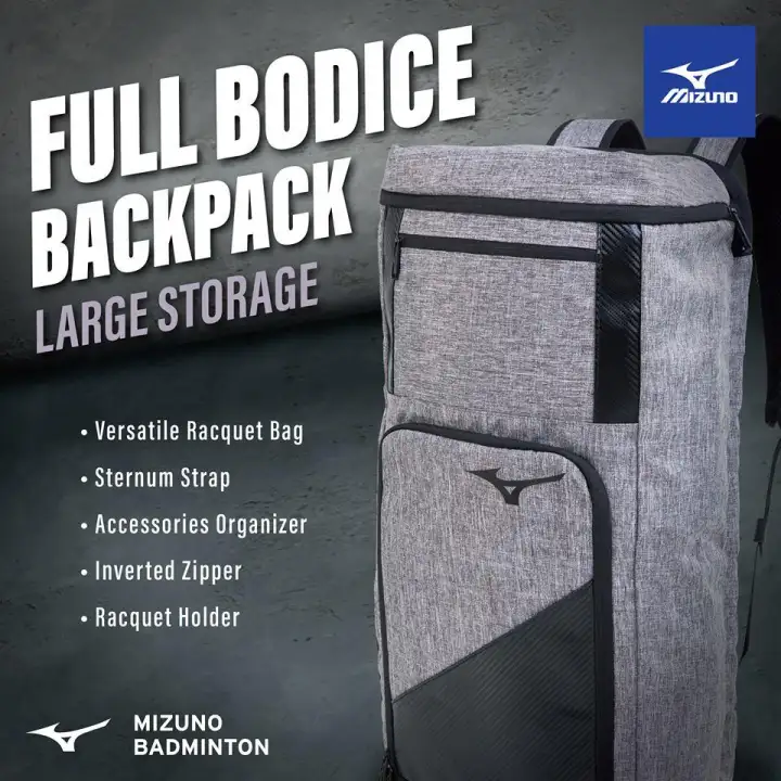 กระเป๋าเป้ MIZUNO รุ่น PERFORMANCE FULL BODICE BACKPACK สีเทา มิซูโน่  กระเป๋า MIZUNO กระเป๋าแบดมินตัน | Lazada.co.th