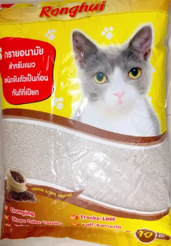 ทรายแมว กลิ่นกาแฟ 10 ลิตร ดับกลิ่นได้ดี  cat litter 10L COFFEE SCENT