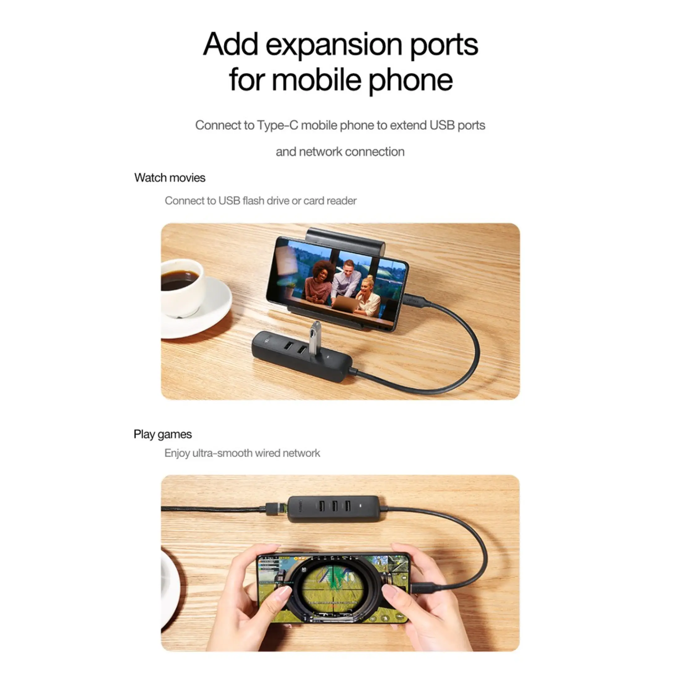 Ugreen 10917 USB Type C 2.0 to 3 * USB 2.0 + 10/100 Mbps ABS CM416 plastic 7 Ugreen 10917 USB Type C 2.0 to 3 * USB 2.0 + 10/100 Mbps ABS CM416 plastic 7