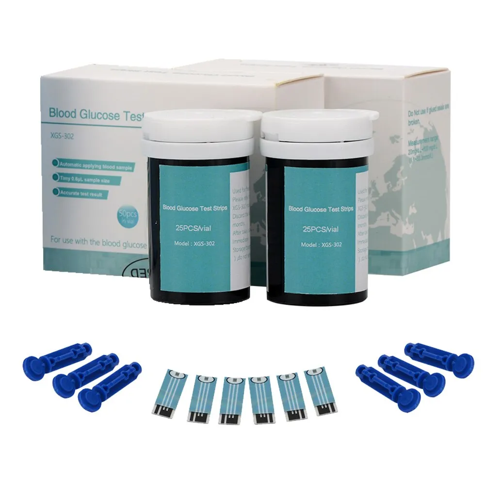 ชุดแผ่นตรวจและเข็ม อย่างละ 50 ชิ้นแผ่นตรวจน้ำตาล แผ่นตรวจเบาหวาน blood
